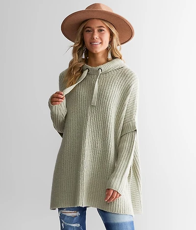 Hooded Poncho Sweater