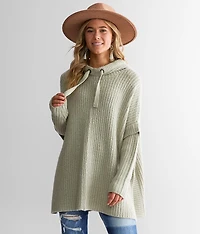 Hooded Poncho Sweater