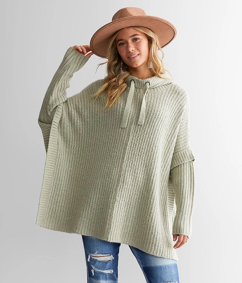 Hooded Poncho Sweater