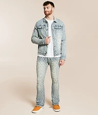 Slim Stacked Flare Stretch Rhinestone Jean