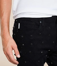 Rhinestone Stacked Flare Stretch Jean