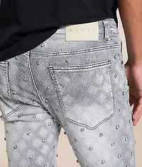 Rhinestone Stacked Boot Stretch Jean