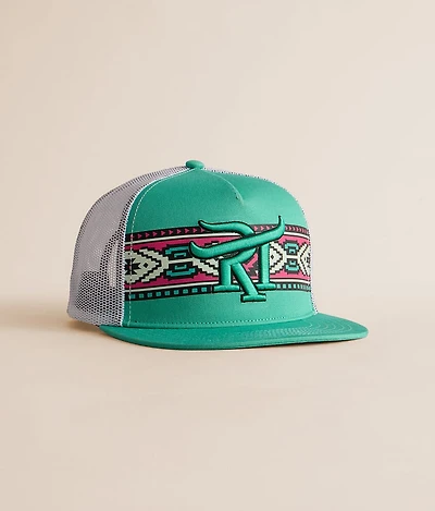 Aqua Aztec Trucker Hat