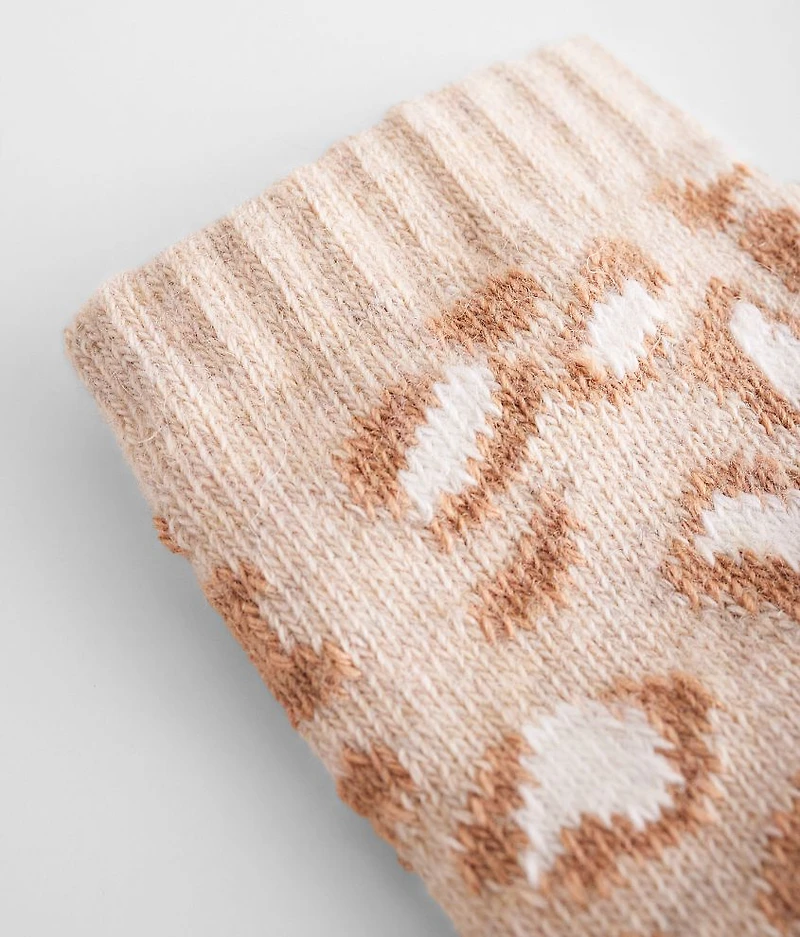 BKE Leopard Cozy Boot Socks