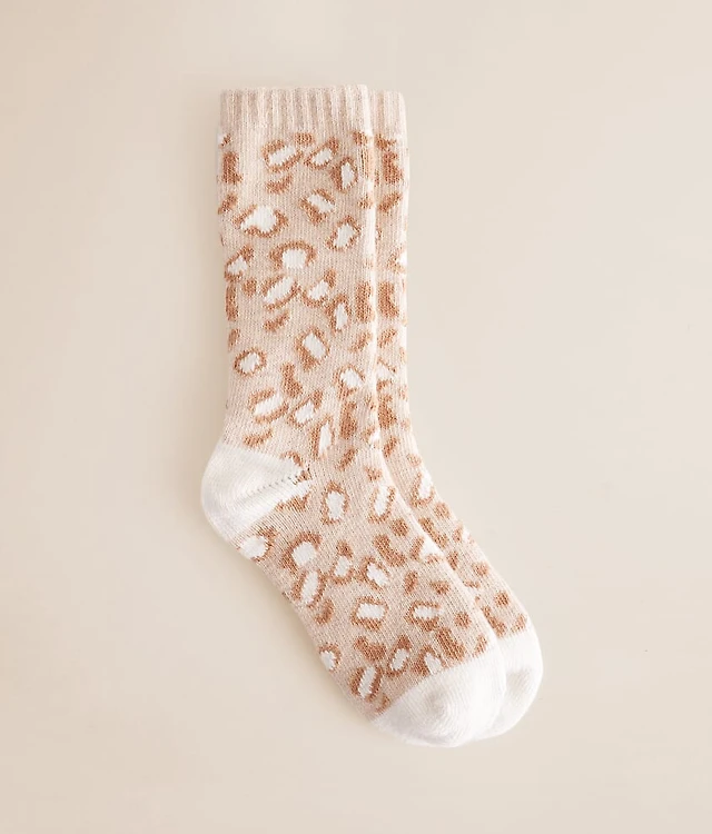 BKE Leopard Cozy Boot Socks