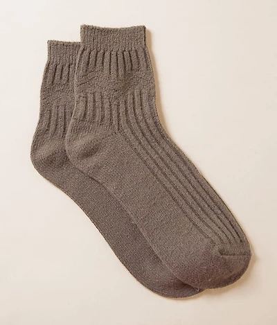 Ribbed Quarter Socks