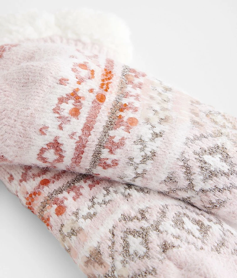 Chenille Eyelash Mix Slipper Socks