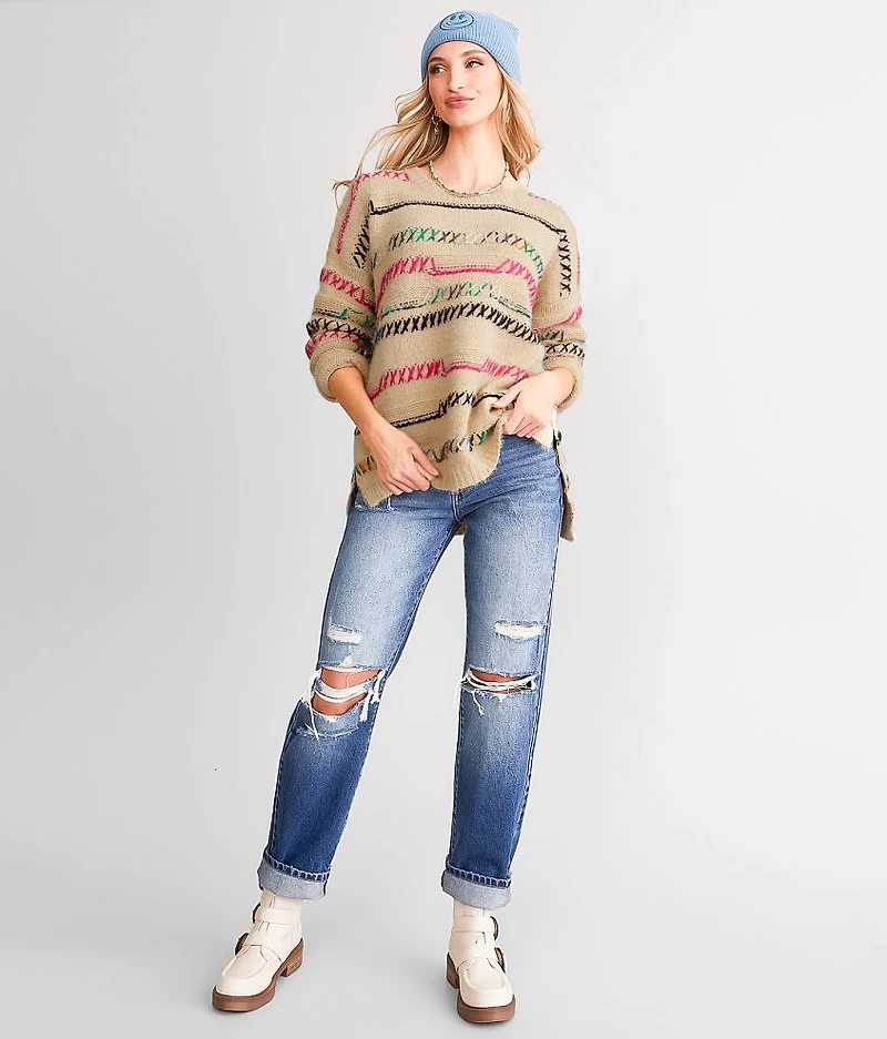 Multi Stitch Oversized Sweater