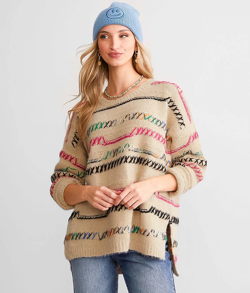 Multi Stitch Oversized Sweater