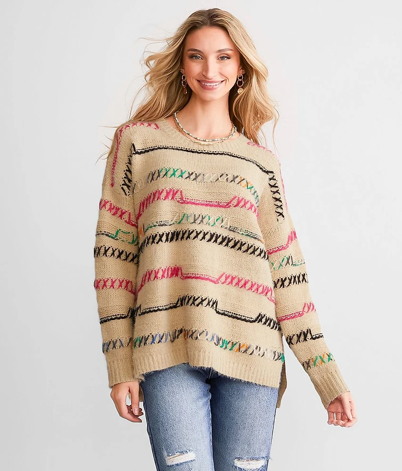 Multi Stitch Oversized Sweater