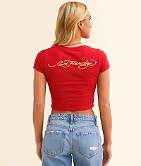 Rhinestone Dragon Cropped T-Shirt