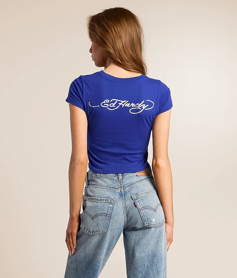 Sacred Heart Wings Cropped Baby T-Shirt