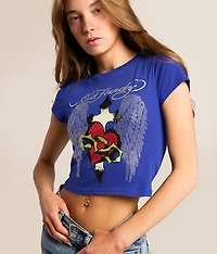Sacred Heart Wings Cropped Baby T-Shirt
