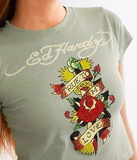 Dagger Rose Baby Cropped T-Shirt