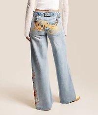 Rhinestone Baggy Wide Leg Jean