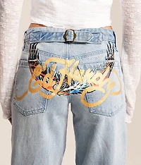 Rhinestone Baggy Wide Leg Jean