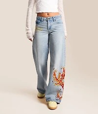 Rhinestone Baggy Wide Leg Jean