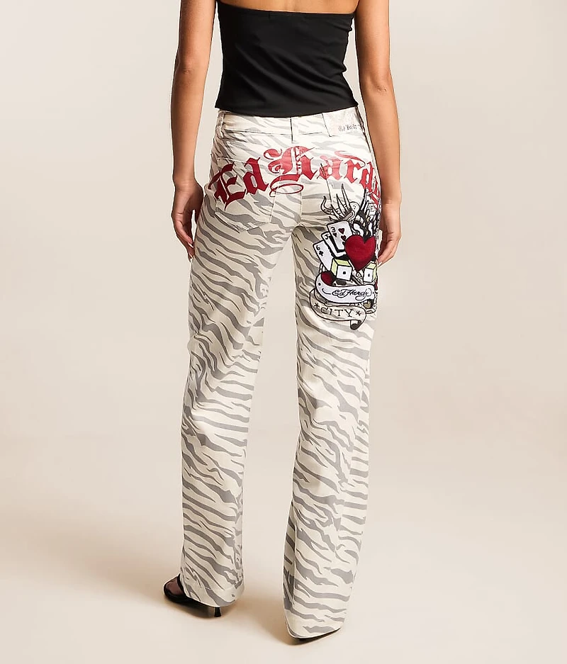 Zebra Wide Leg Stretch Jean