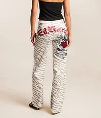 Zebra Wide Leg Stretch Jean