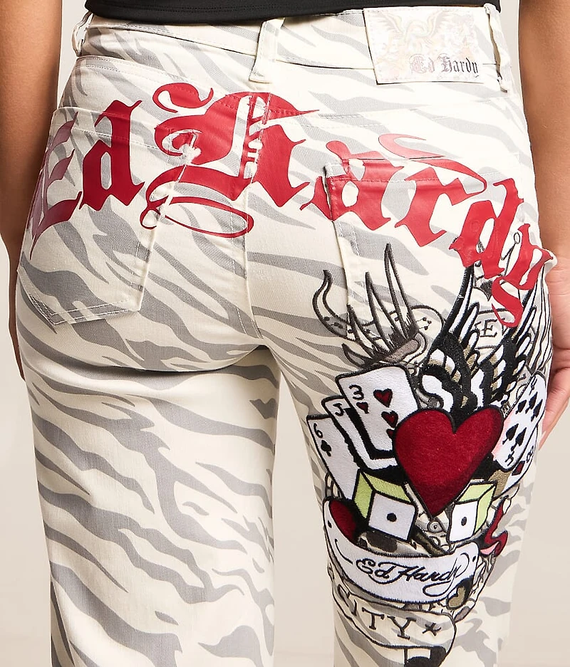 Zebra Wide Leg Stretch Jean