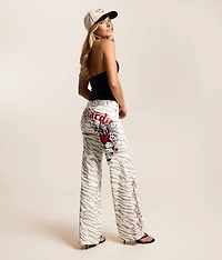Zebra Wide Leg Stretch Jean