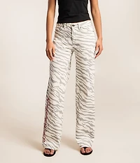 Zebra Wide Leg Stretch Jean