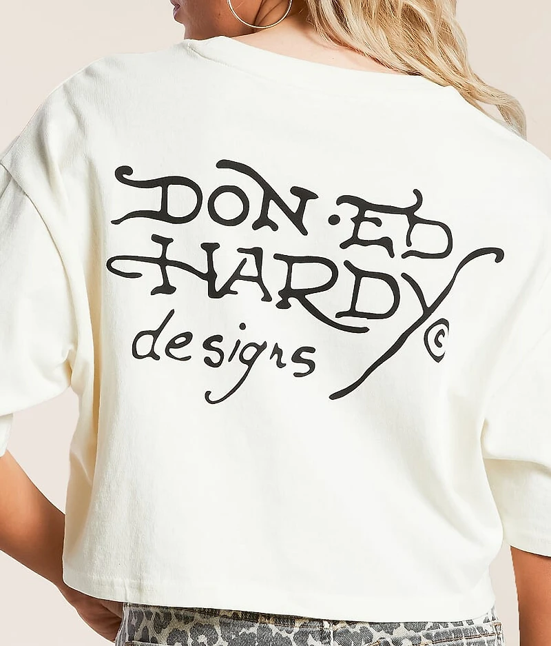 Cross Heart Cropped T-Shirt