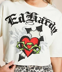 Cross Heart Cropped T-Shirt