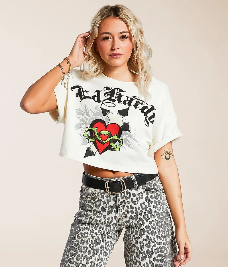 Cross Heart Cropped T-Shirt