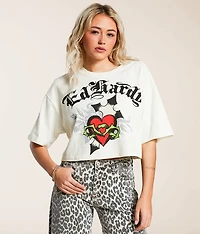 Cross Heart Cropped T-Shirt