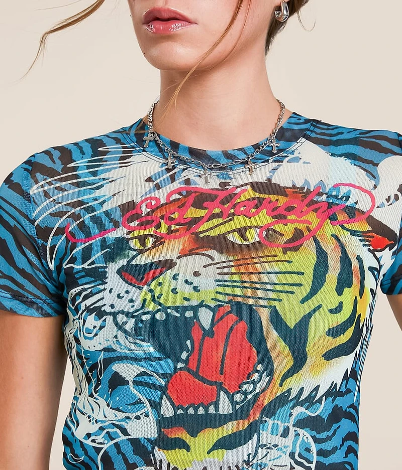Tiger Head Power Cropped Baby T-Shirt