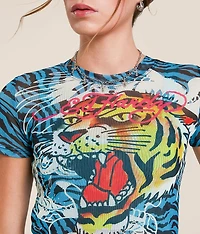 Tiger Head Power Cropped Baby T-Shirt