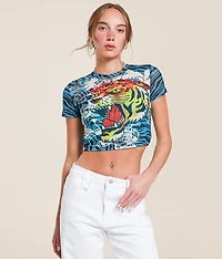 Tiger Head Power Cropped Baby T-Shirt
