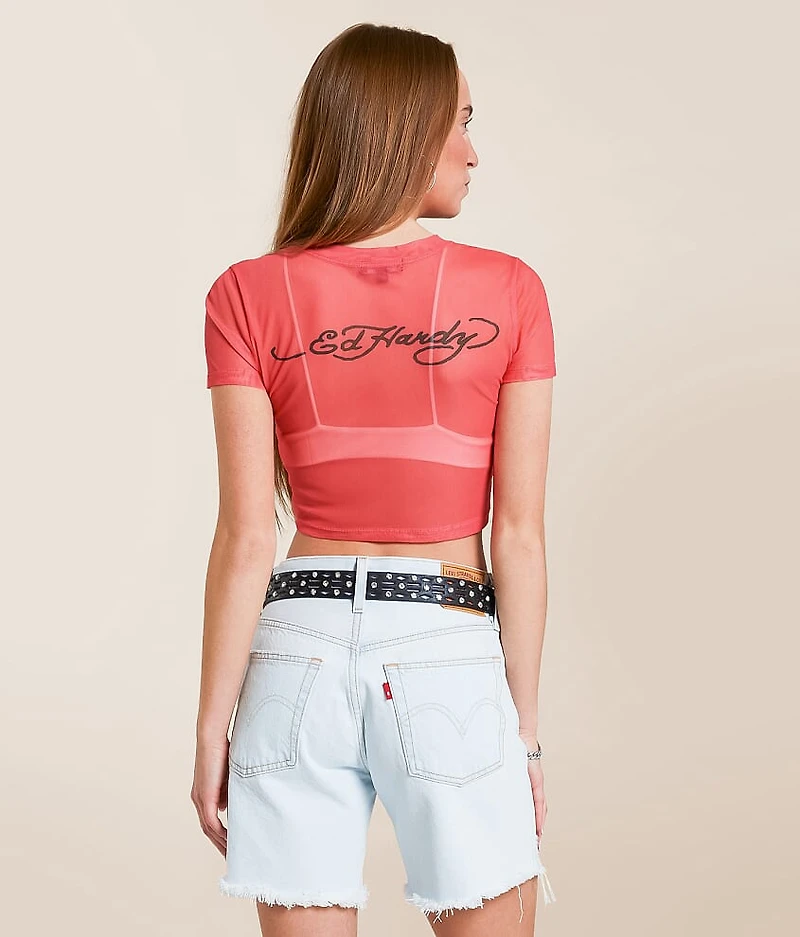 Tiger Head Power Cropped Baby T-Shirt