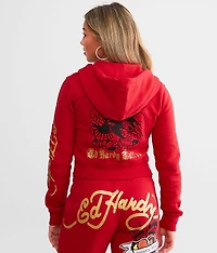 Y2K Broken Heart Cropped Hoodie