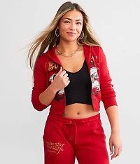 Y2K Broken Heart Cropped Hoodie