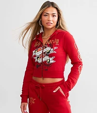 Y2K Broken Heart Cropped Hoodie