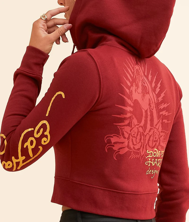 Amor Butterfly Cropped Hoodie