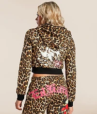 Y2K Sacred Heart Cropped Hoodie