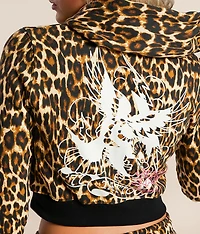 Y2K Sacred Heart Cropped Hoodie
