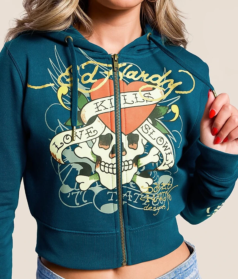 Love Kills Slowly Cropped Hoodie