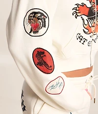 Flames Cropped Hoodie