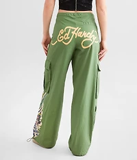 Peacock Poplin Wide Lego Cargo Pant