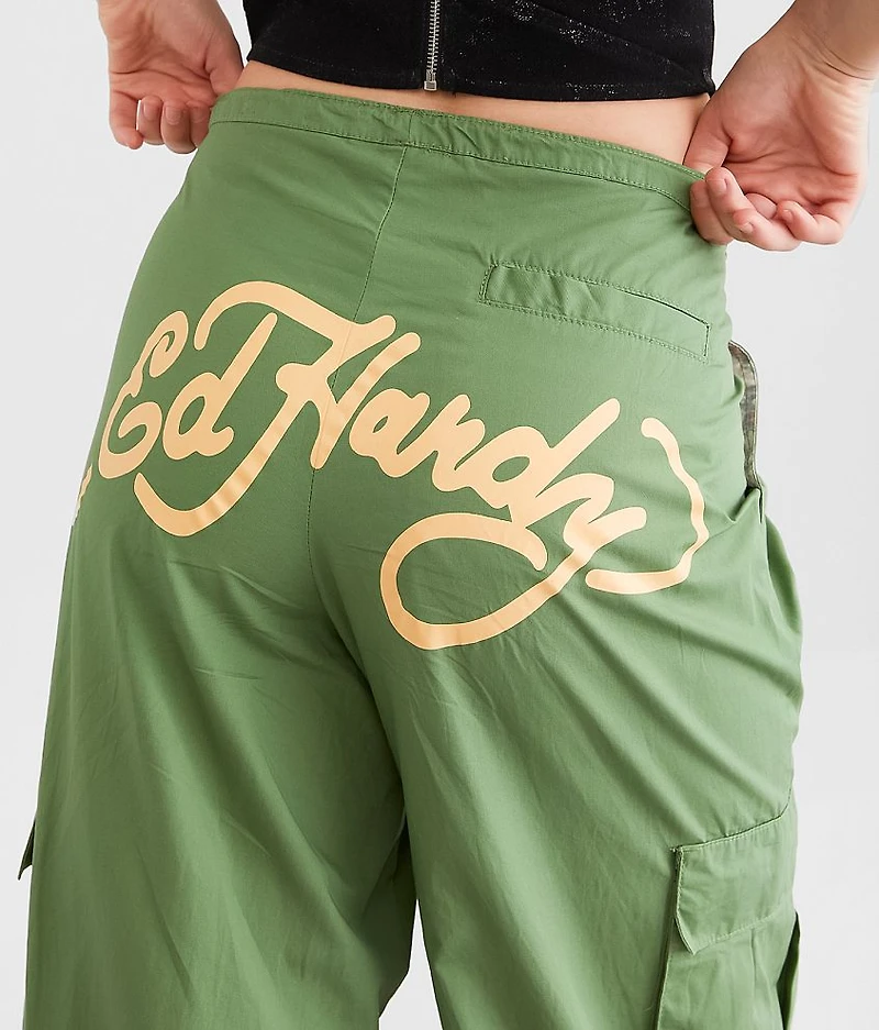 Peacock Poplin Wide Lego Cargo Pant