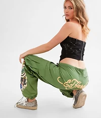 Peacock Poplin Wide Lego Cargo Pant