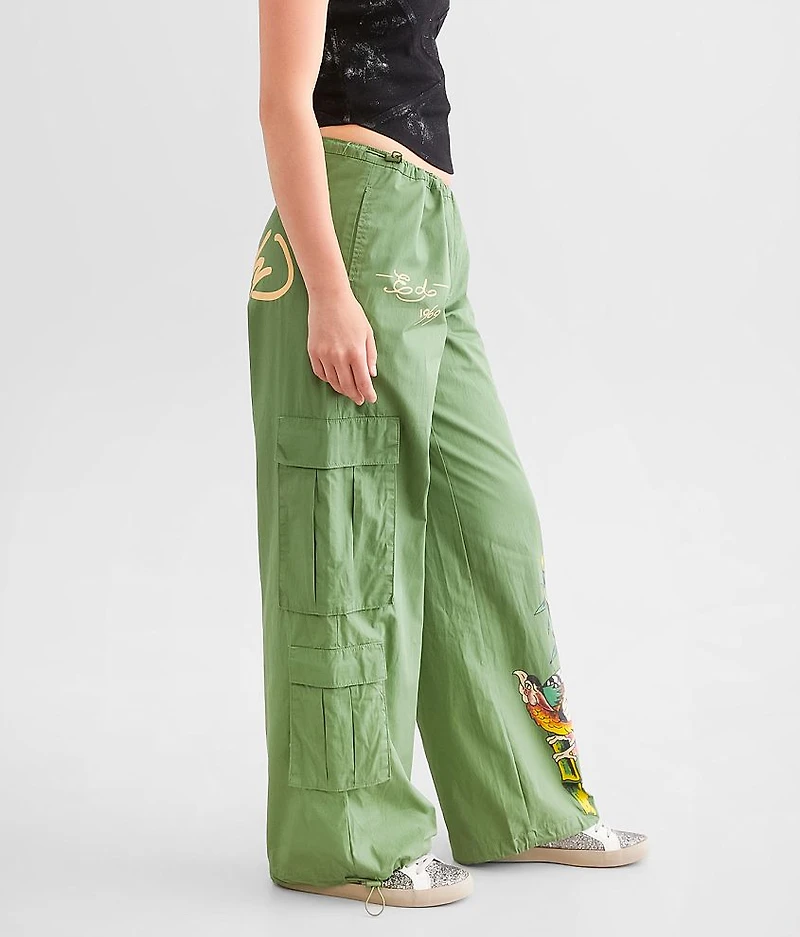 Peacock Poplin Wide Lego Cargo Pant