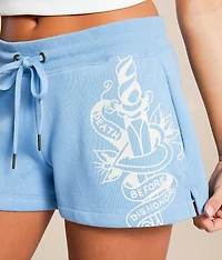 Y2K Flower Skulls Short