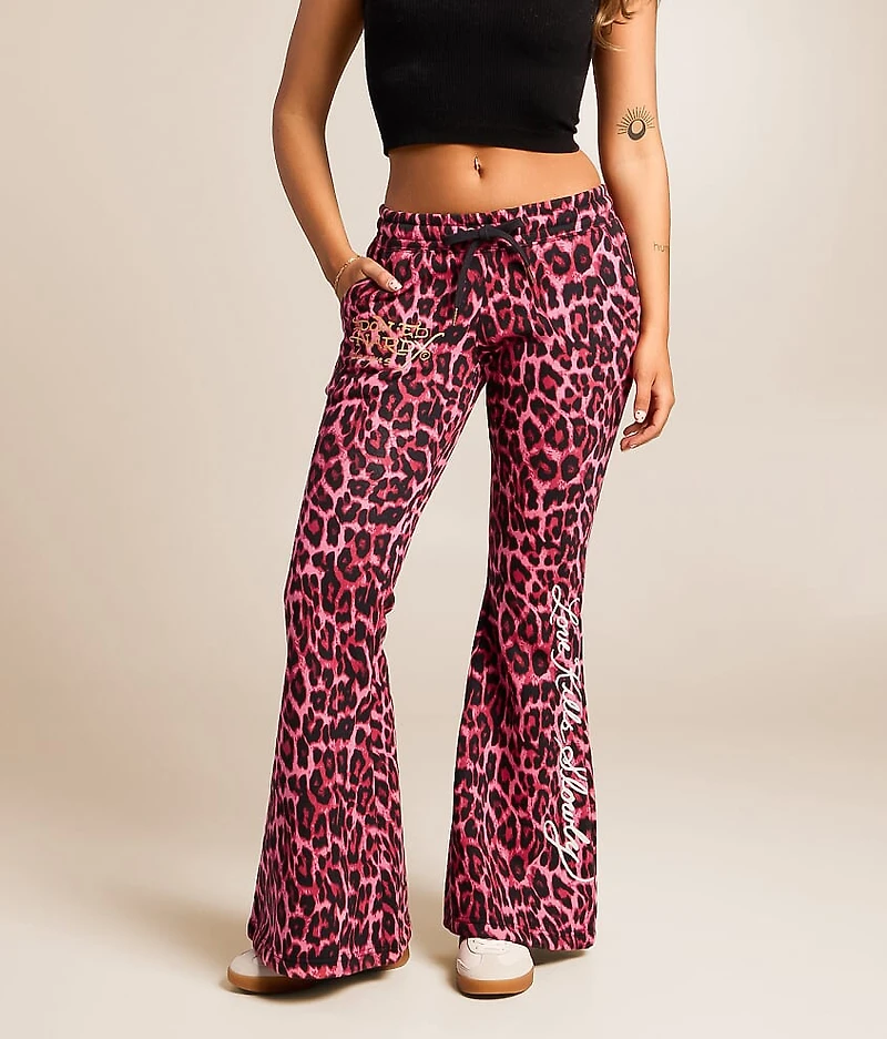 Panther Roses Leopard Flare Sweatpant