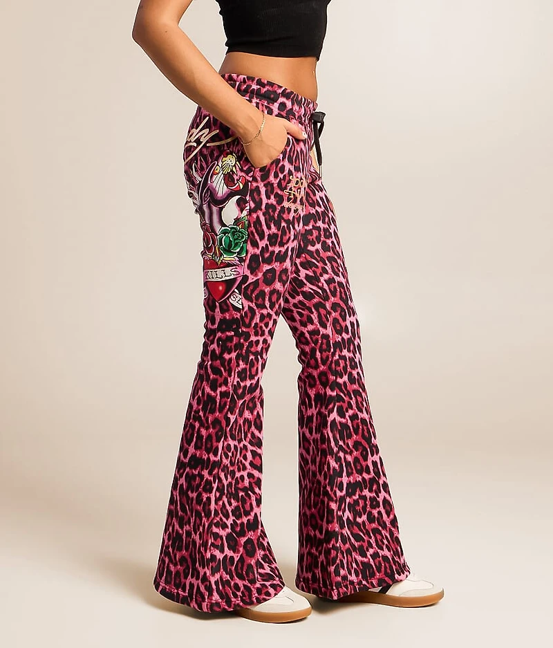 Panther Roses Leopard Flare Sweatpant