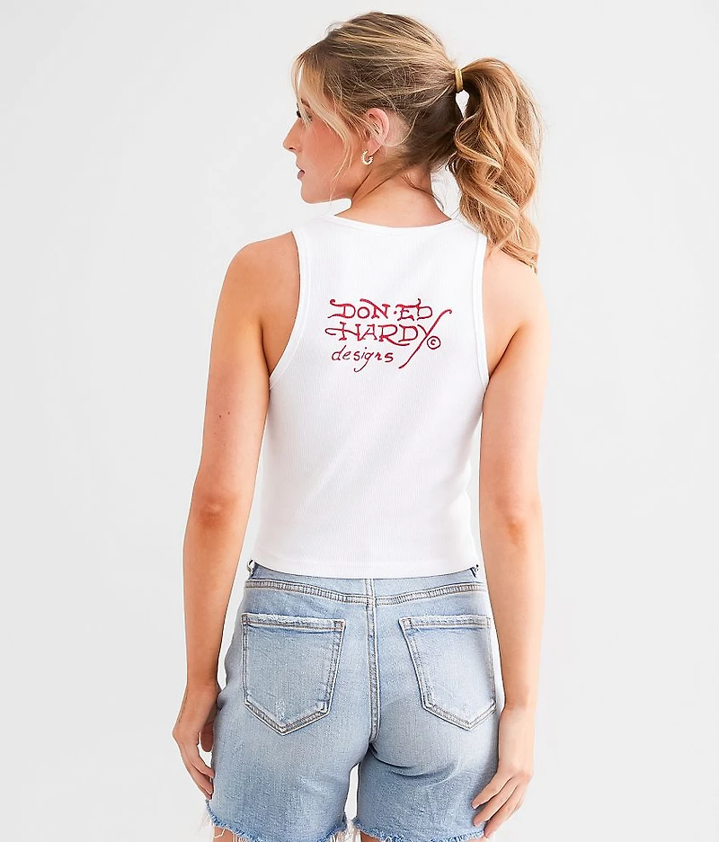 Rhinestone Cross Cropped Tank Top